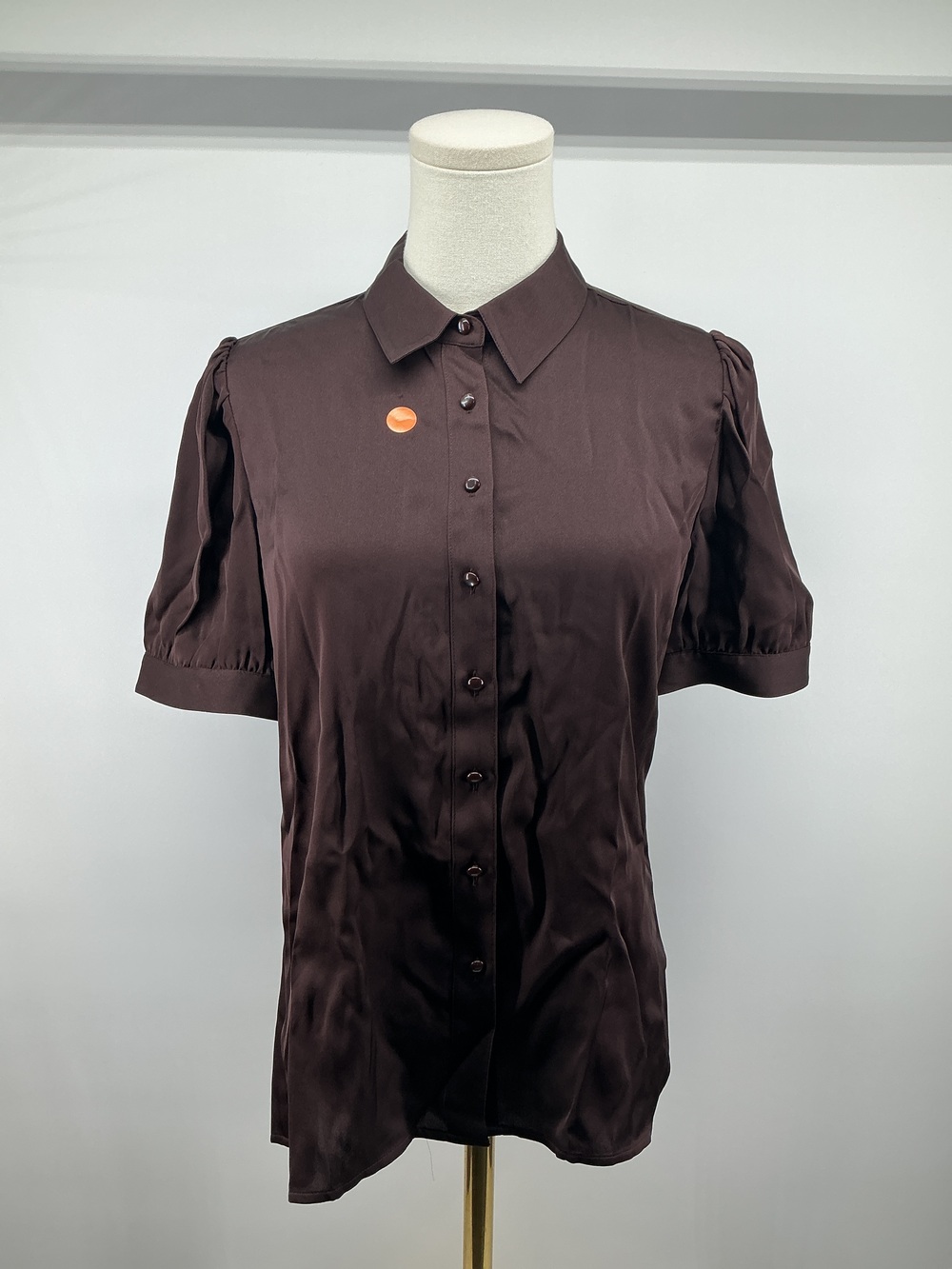 Washable Stretch Silk Puff Sleeve Blouse